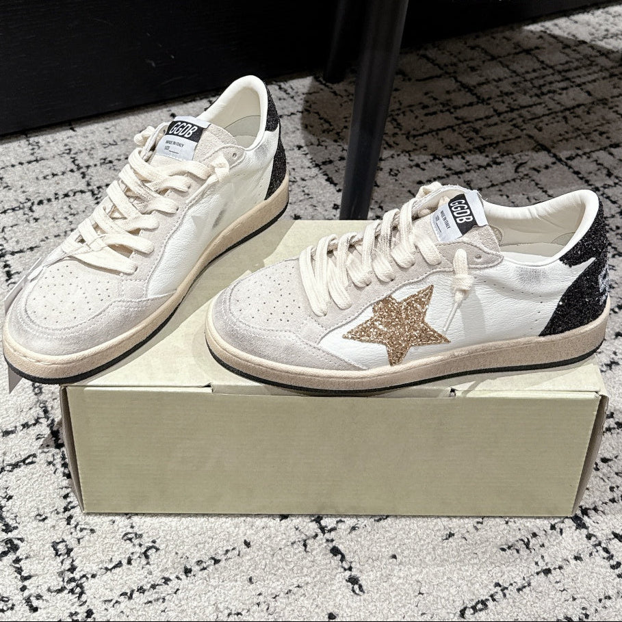 Golden Goose 2025 Star Sneaker Ivory Black mix Gold Suede Cowhide 500612