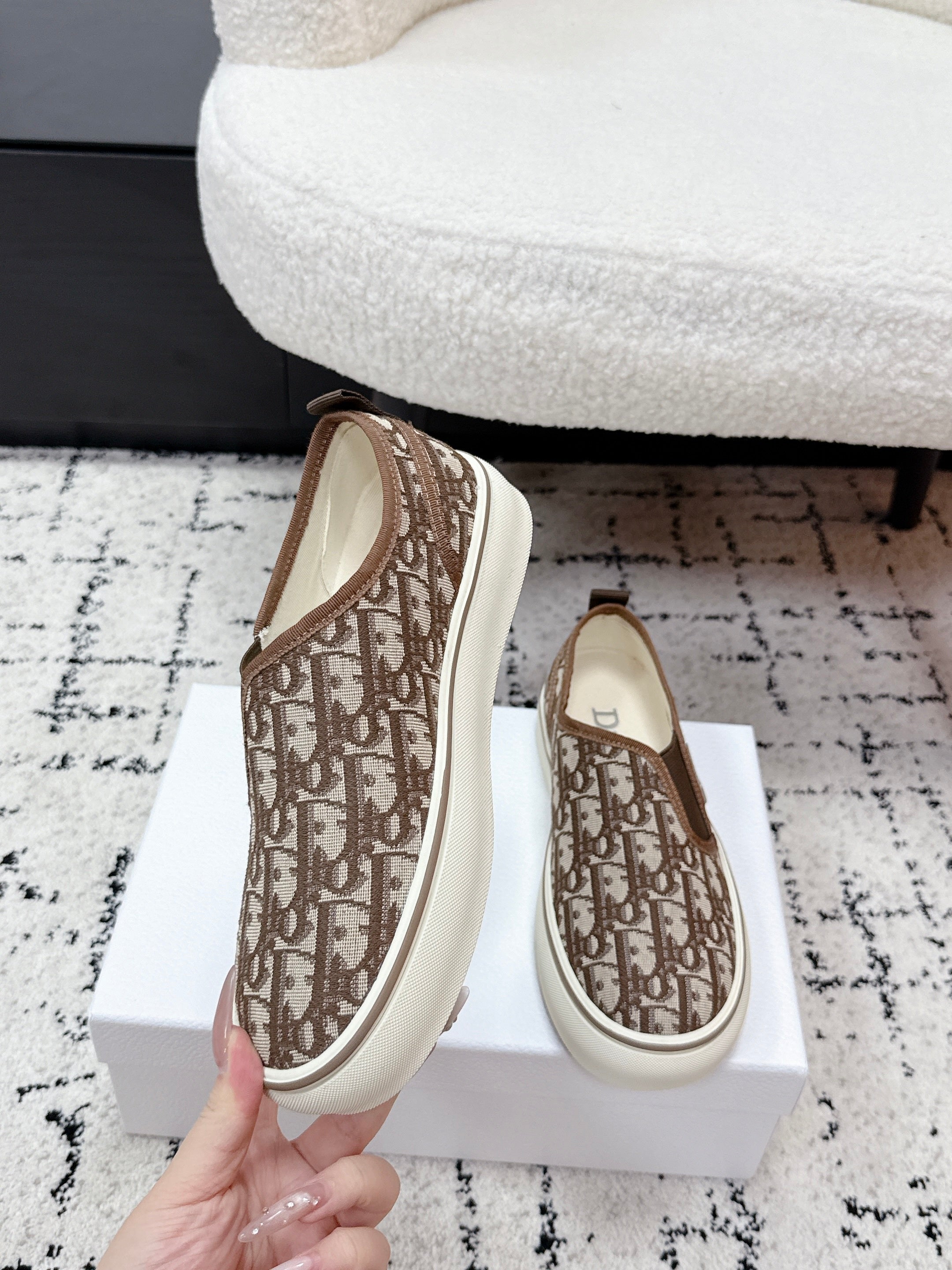 Dior 2026 Monogram Slip-on Loafers Cloth 954991