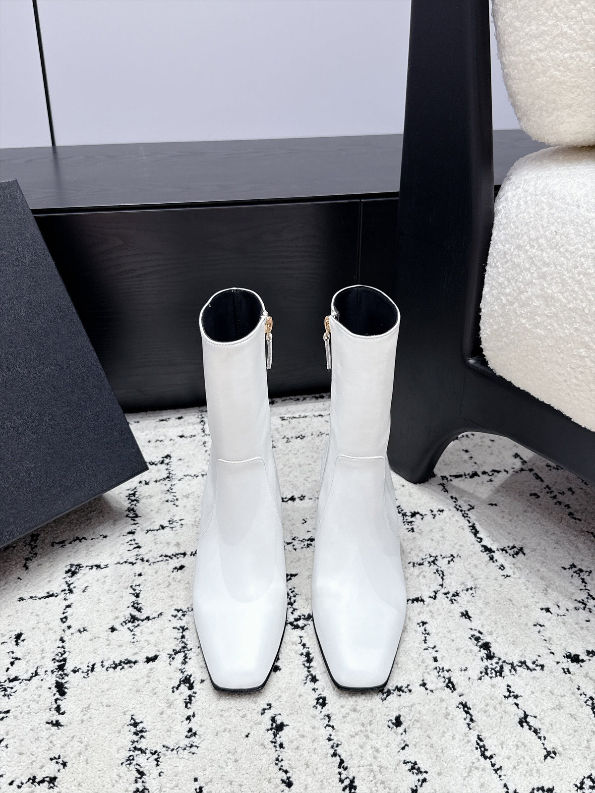 Chanel 2026 Square Toe Ankle Boots 75mm Leather 194410