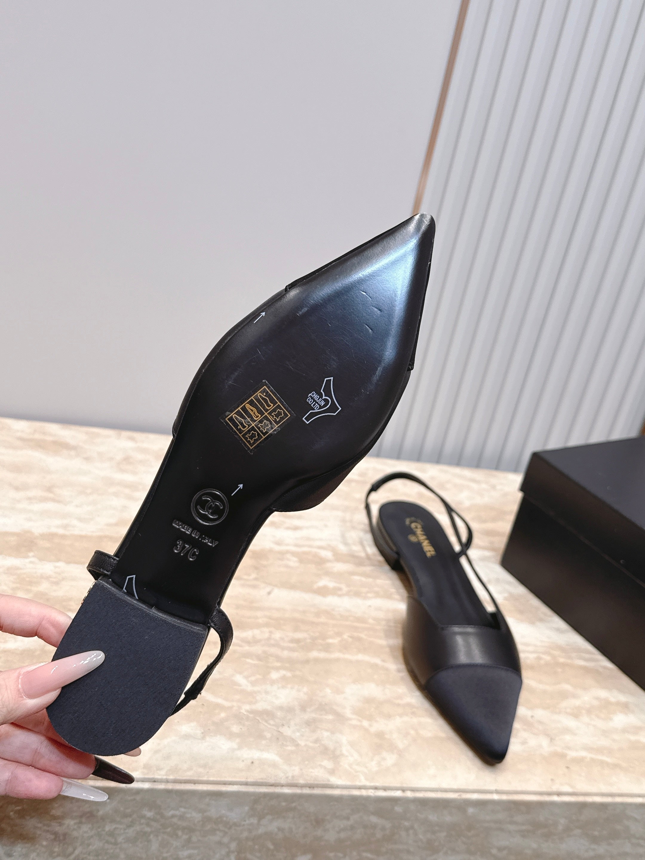 Channel 2026 Slingback Fabric Calfskin 898954