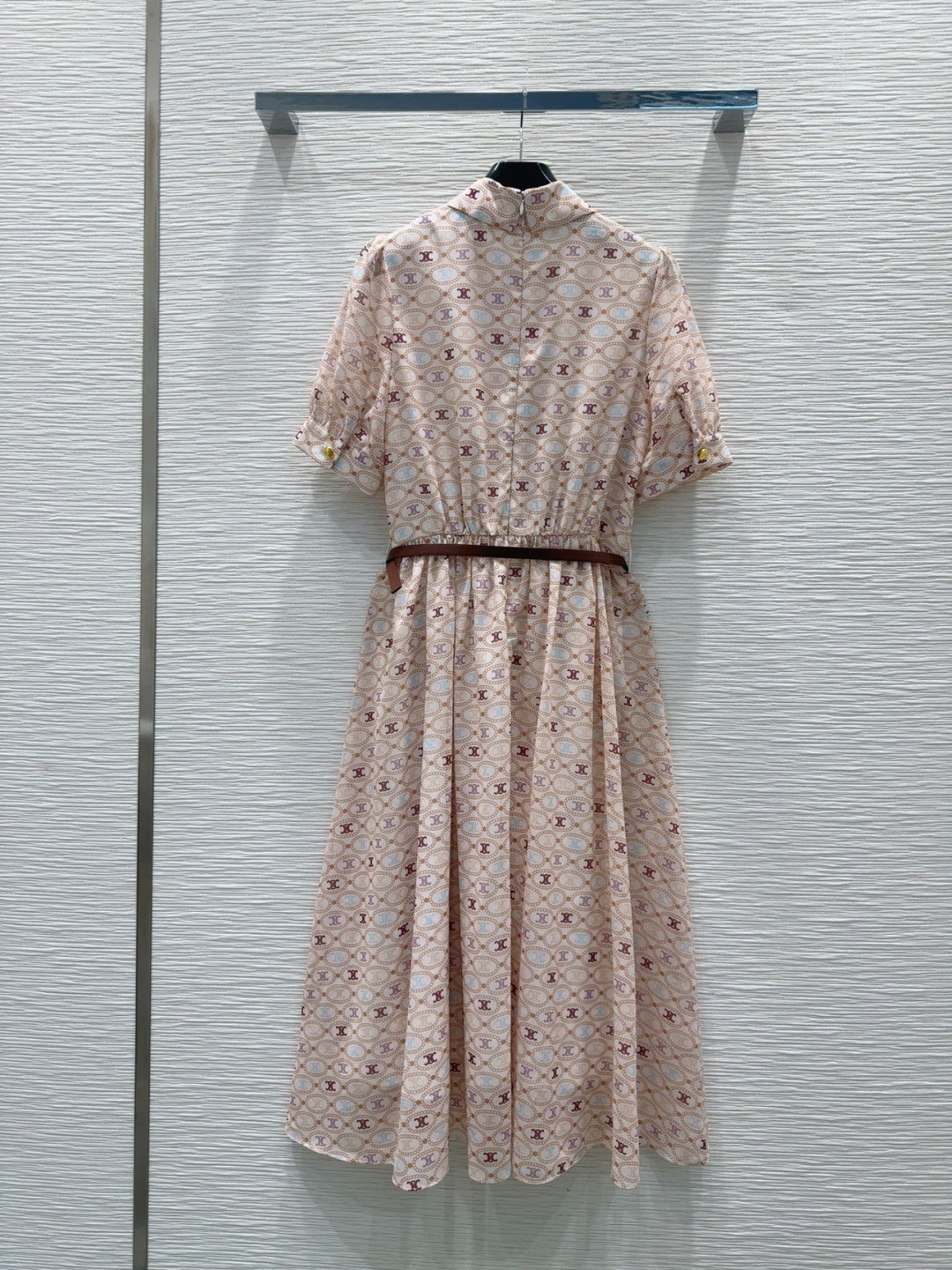 Celine 2025 Pattern Print Dress Light Pink Polyester