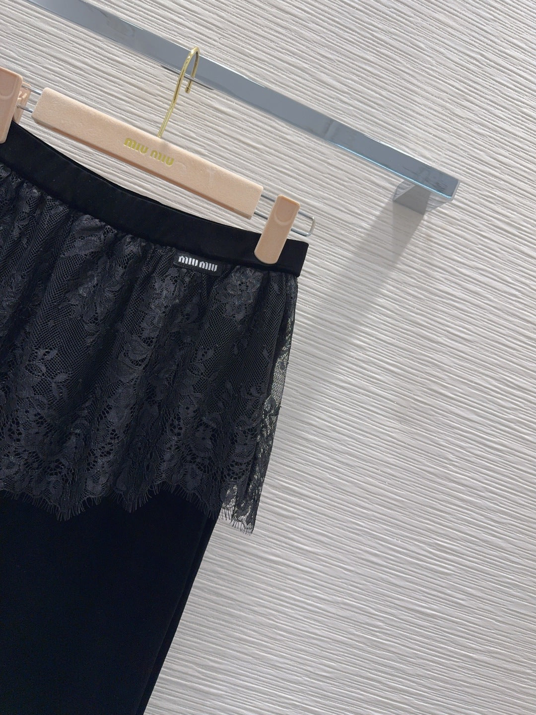 Miumiu 2026 Pant With Lace Black Velvet 827746
