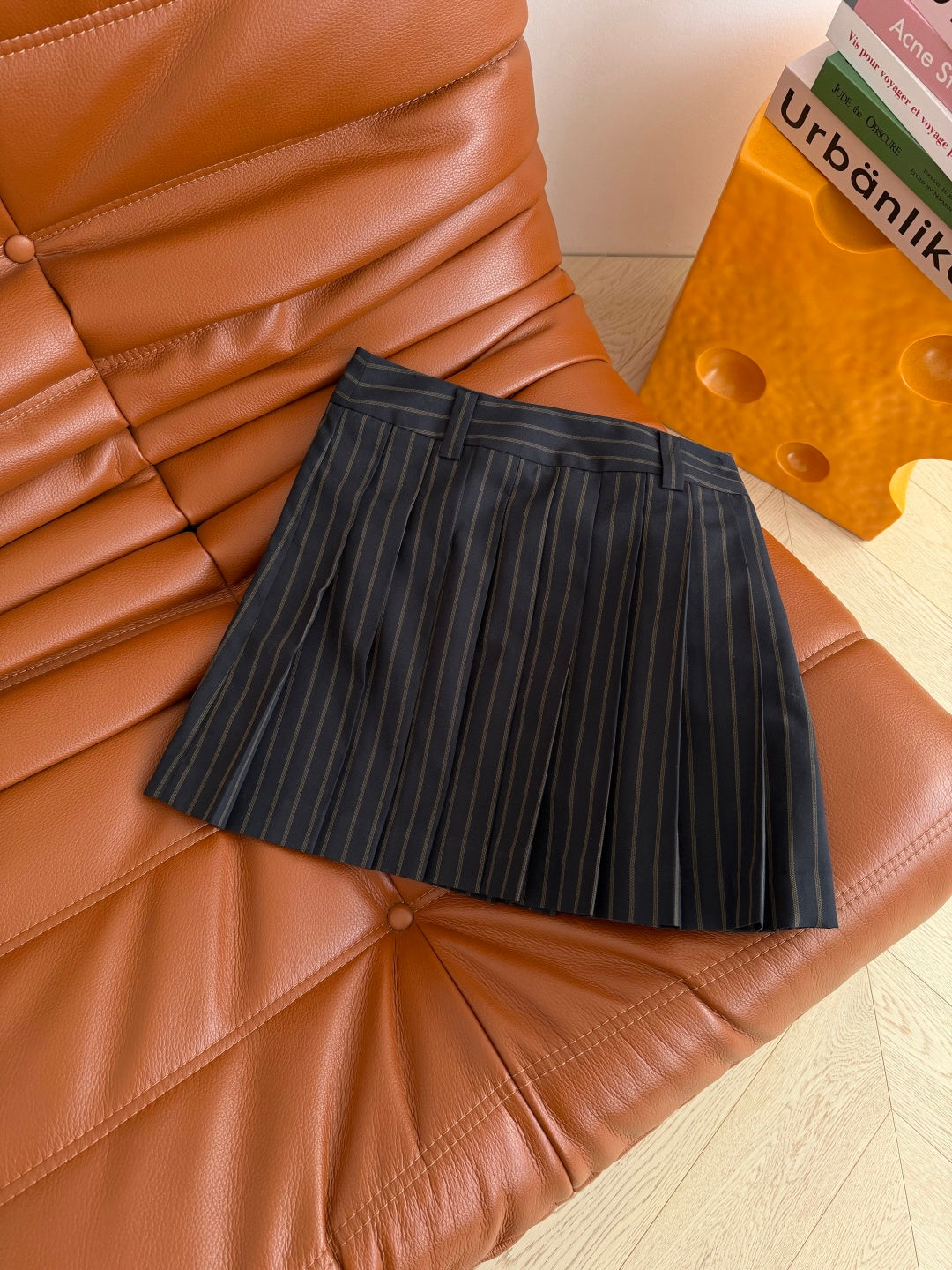 Miumiu 2026 Striped Set Dark Blue Cotton