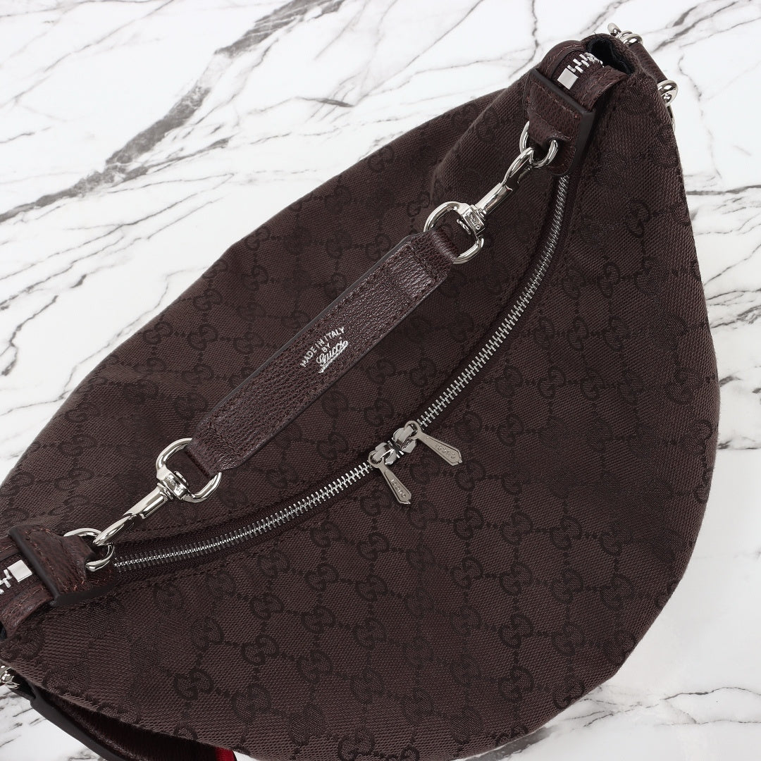 Gucci 2026 Brera Large Crossbody Bag Dark Brown Canvas