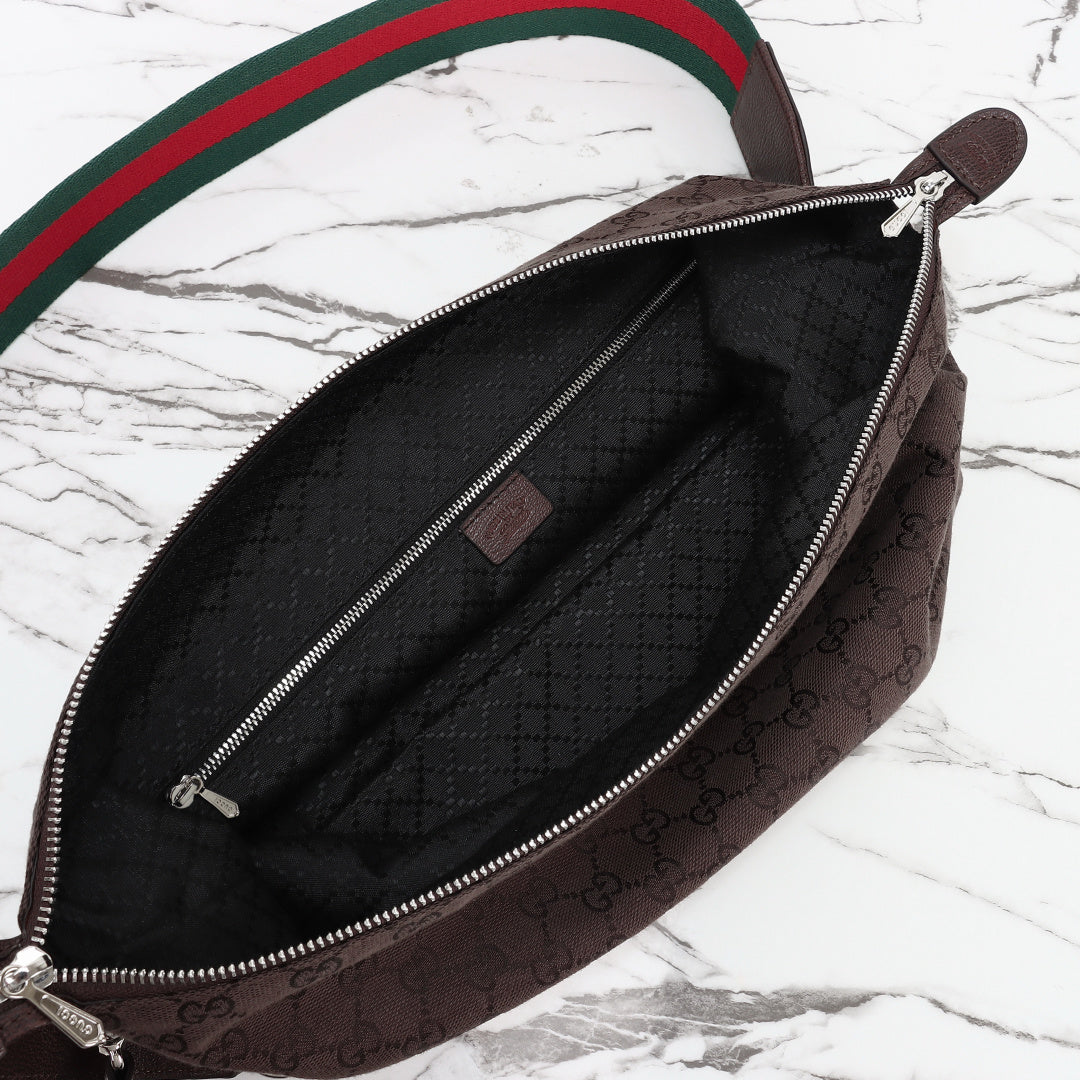 Gucci 2026 Brera Large Crossbody Bag Dark Brown Canvas
