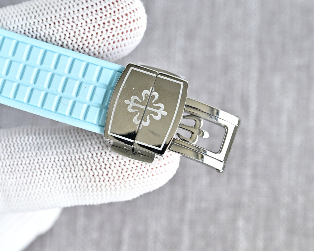 Patek Philippe  Aquanaut 35.6mm Blue Dial Blue Strap Watch