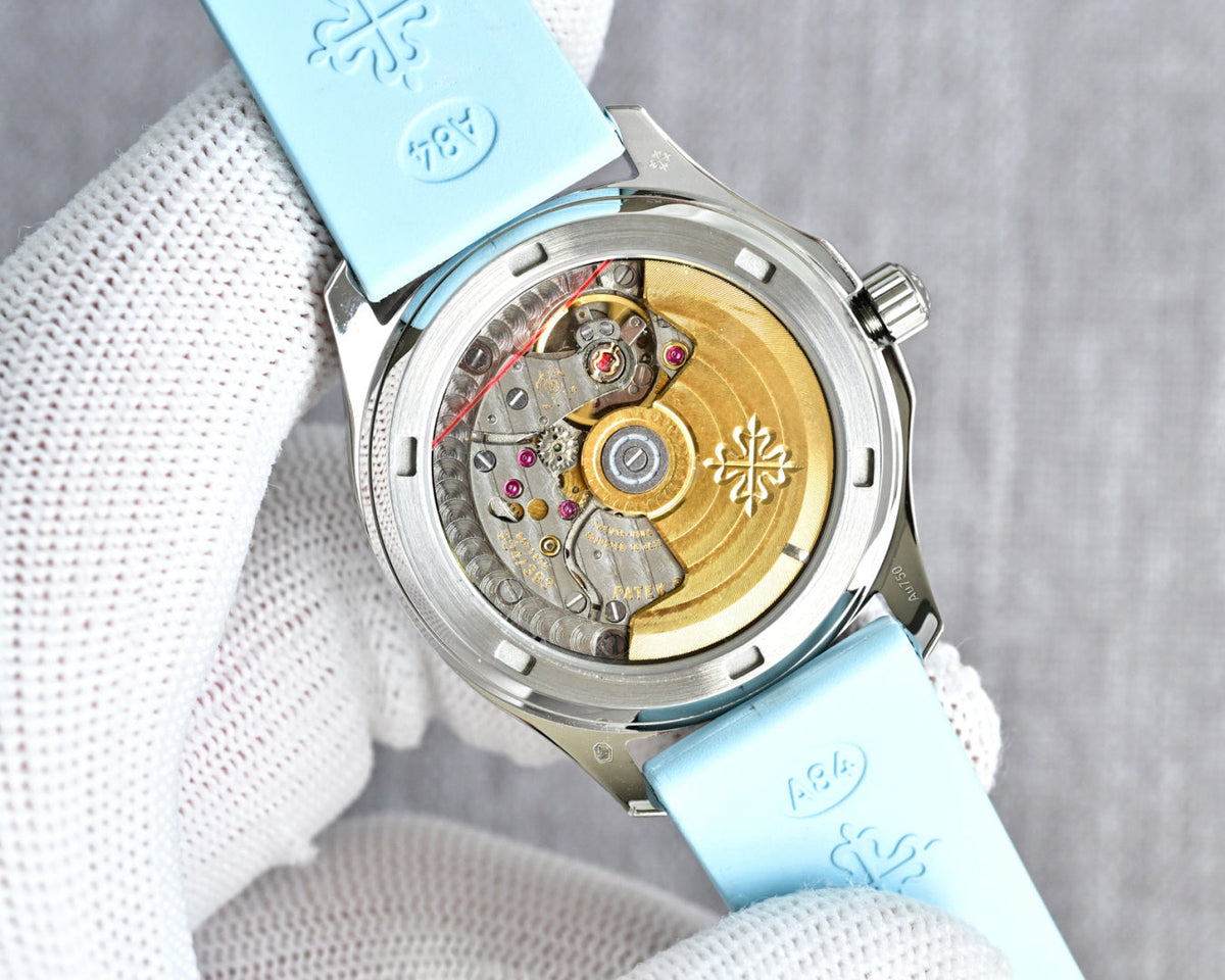 Patek Philippe  Aquanaut 35.6mm Blue Dial Blue Strap Watch