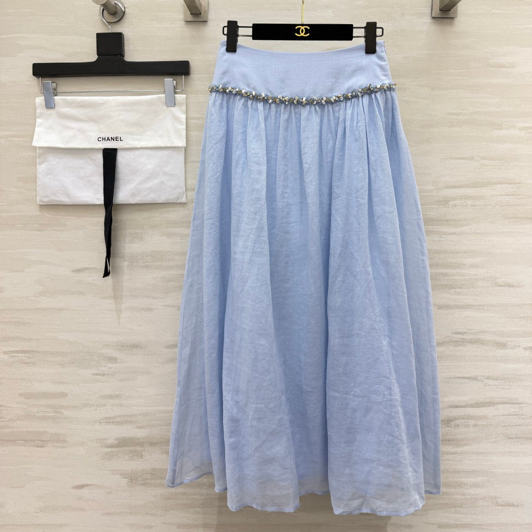 Chanel 2026 Midi Skirt Cotton-Linen 398795