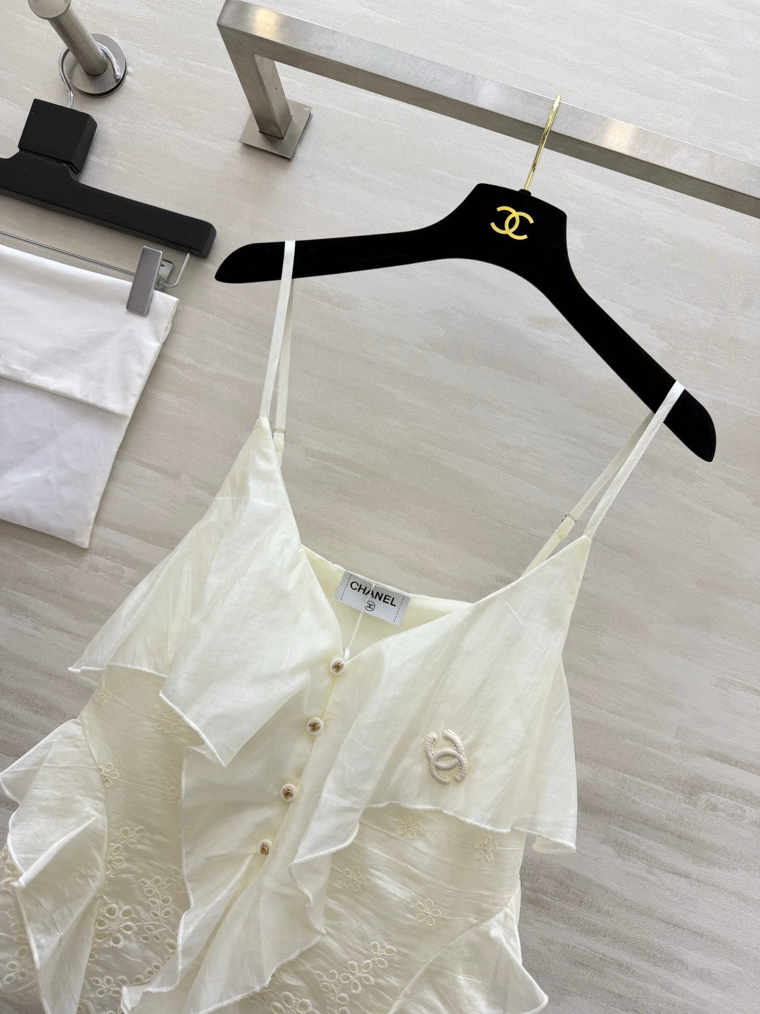Chanel 2026 Tank Top Cream Cotton 402343