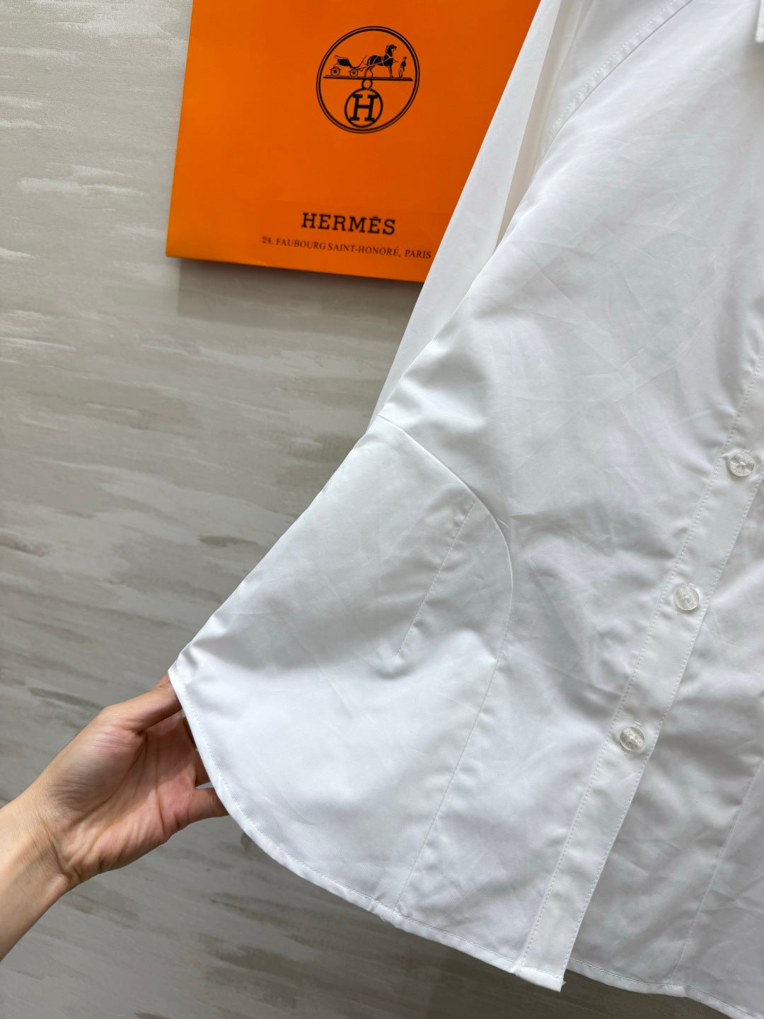 Hermes 2026 Embroidered Shirt White Cotton 416108