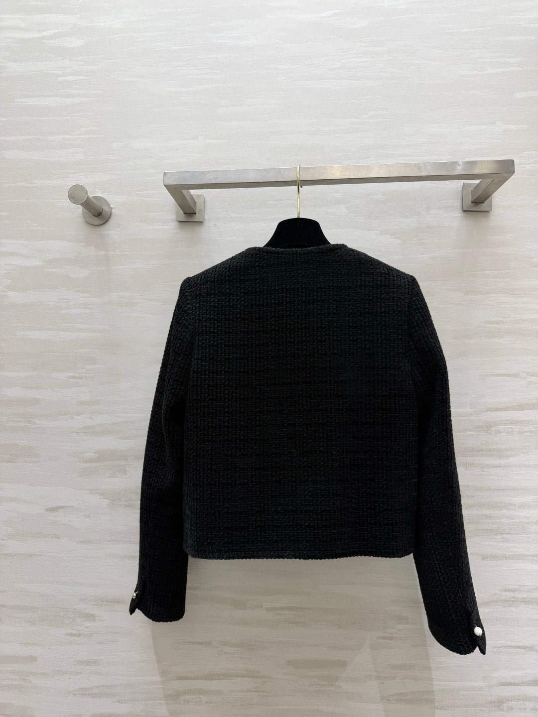 Celine 2026 Jacket White And Black Tweed Fabric 431317