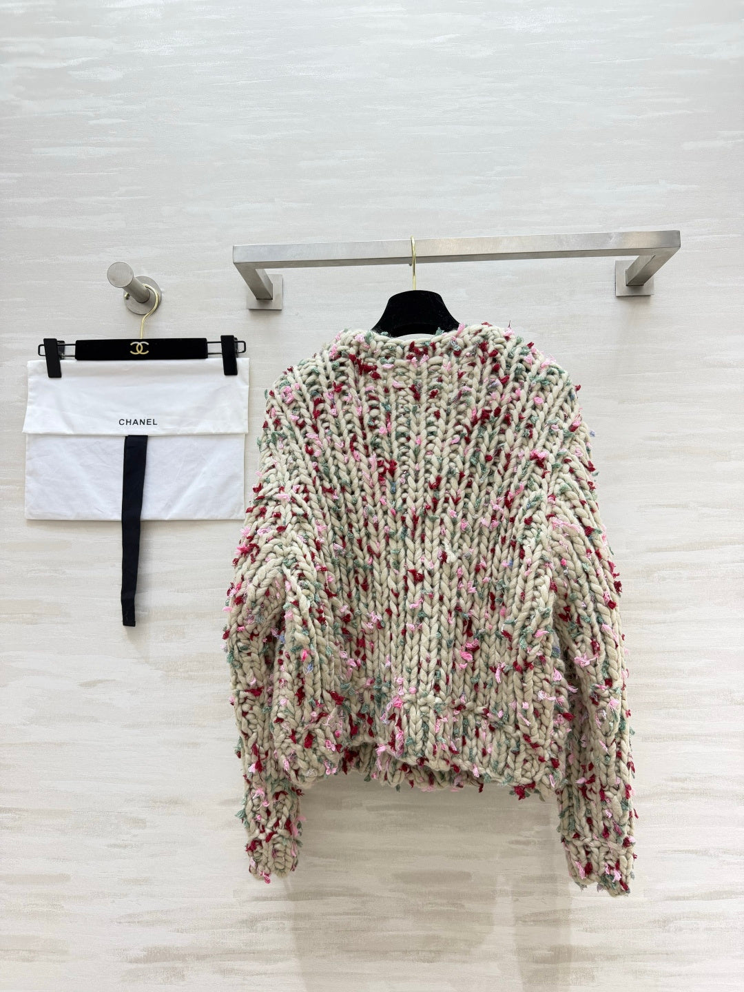 Chanel 2026 Floral Cardigan Beige Mix Colors Wool