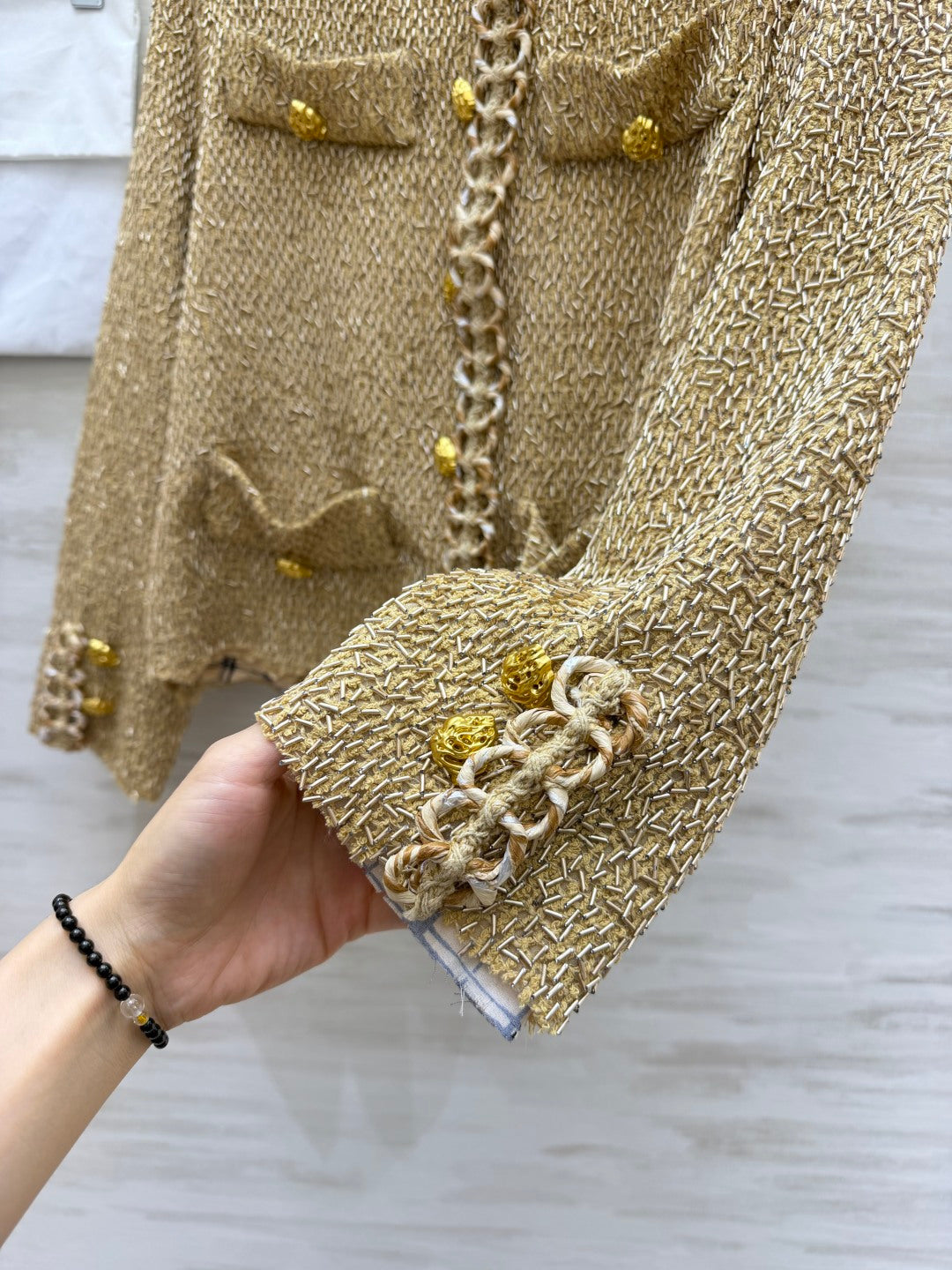 Chanel 2026 Bow Jacket Gold Tweed