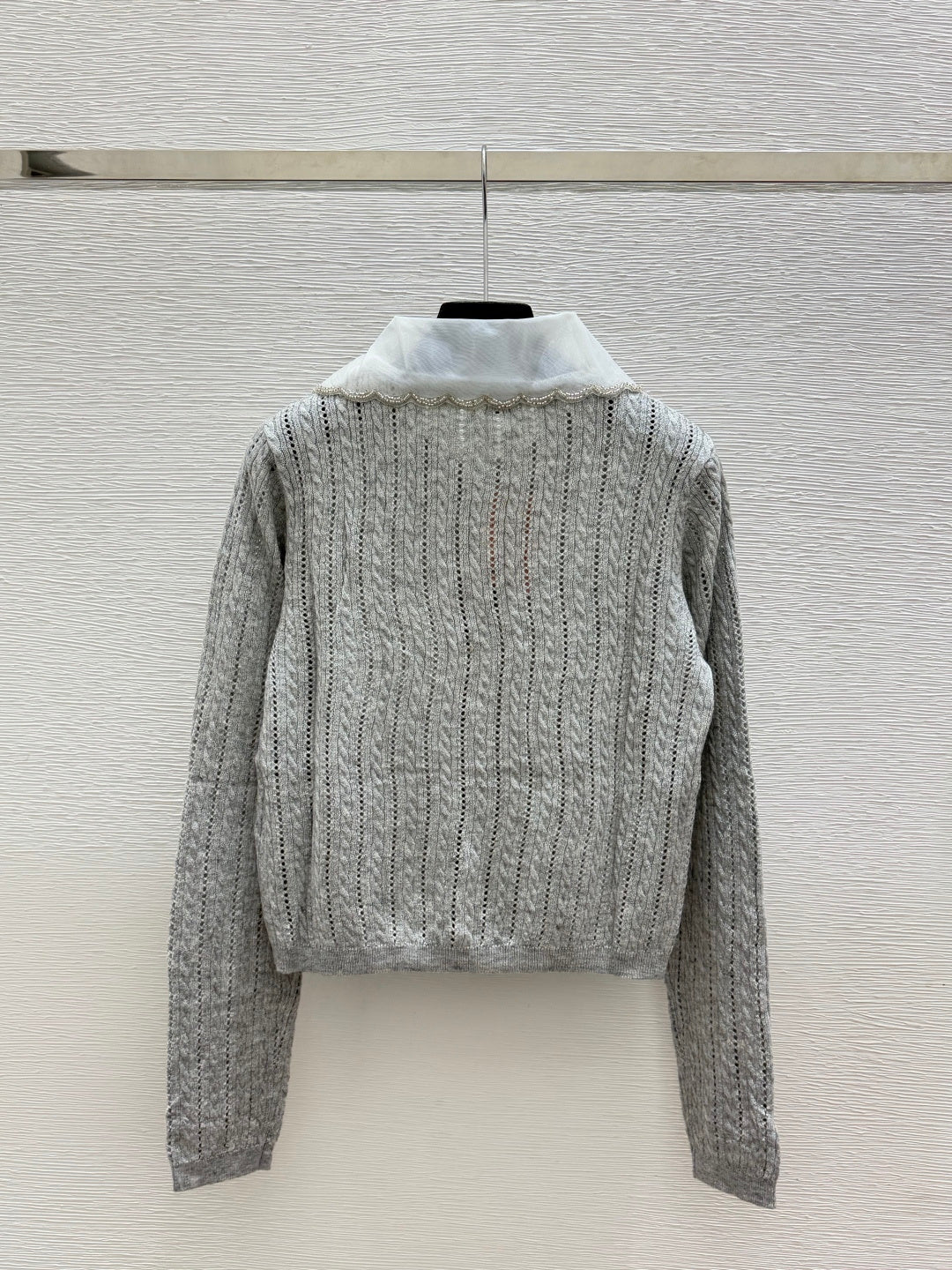 Miumiu 2026 Beaded Collar Knit Cardigan Wool 794264