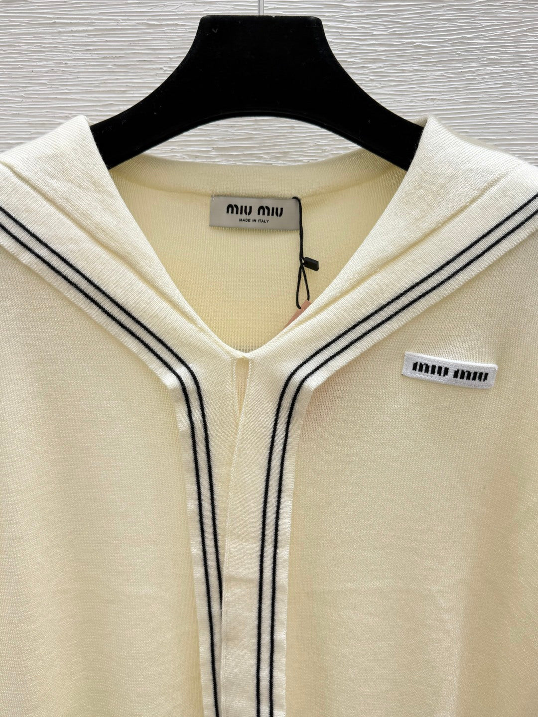 Miumiu 2026 Sailor Collar Knit Long Sleeve Top Wool 794296