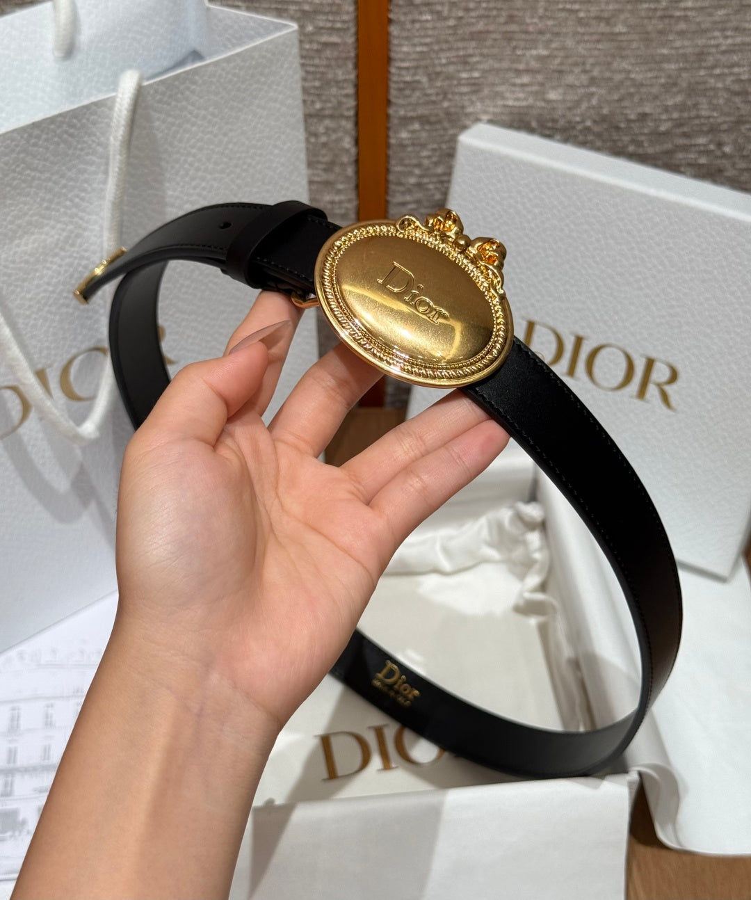 Dior 2026 Médaillon 6cm Belt Buckle 2.5cm Width Smooth Calfskin