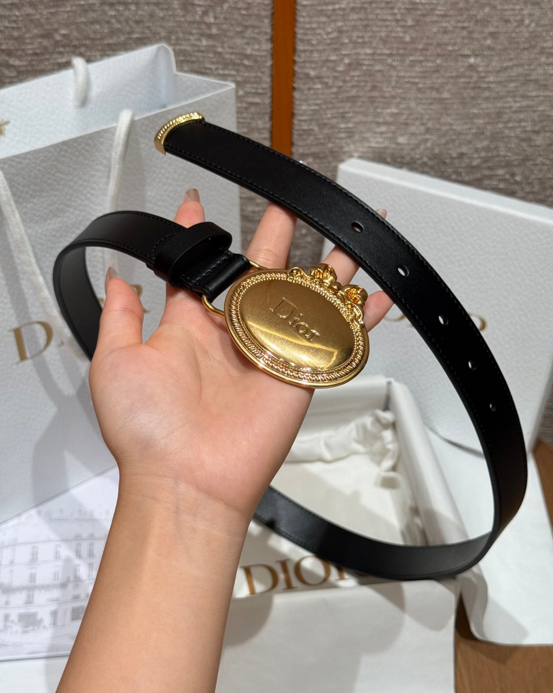 Dior 2026 Médaillon 6cm Belt Buckle 2.5cm Width Smooth Calfskin