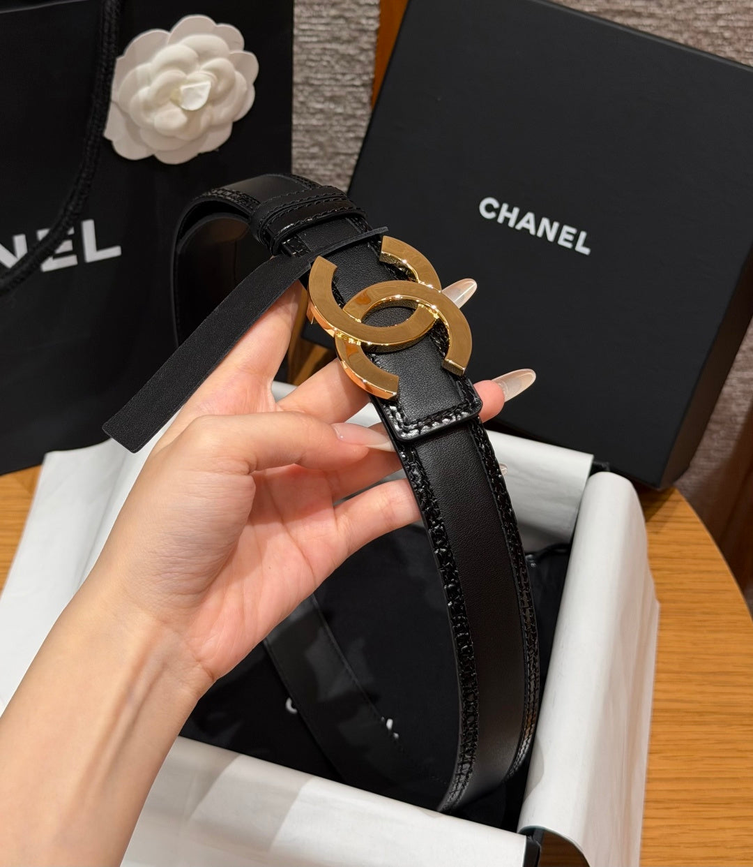 Chanel 2026 Double C Buckle Belt 30mm Calfskin 213839
