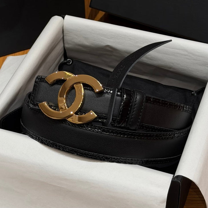 Chanel 2026 Double C Buckle Belt 30mm Calfskin 213839