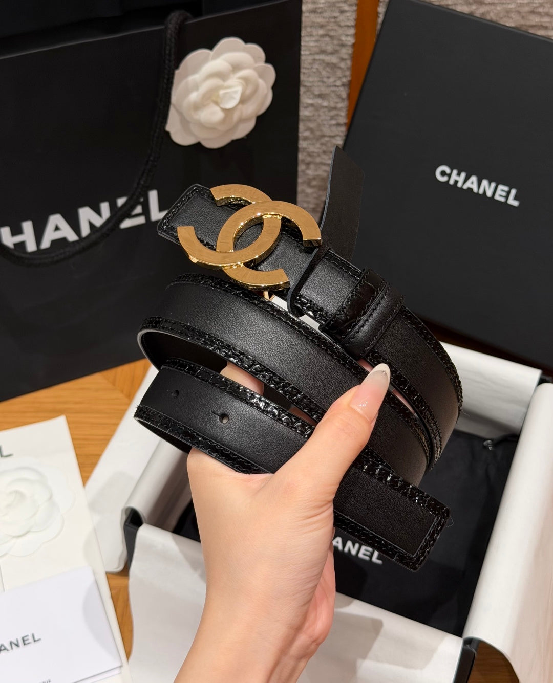 Chanel 2026 Double C Buckle Belt 30mm Calfskin 213839