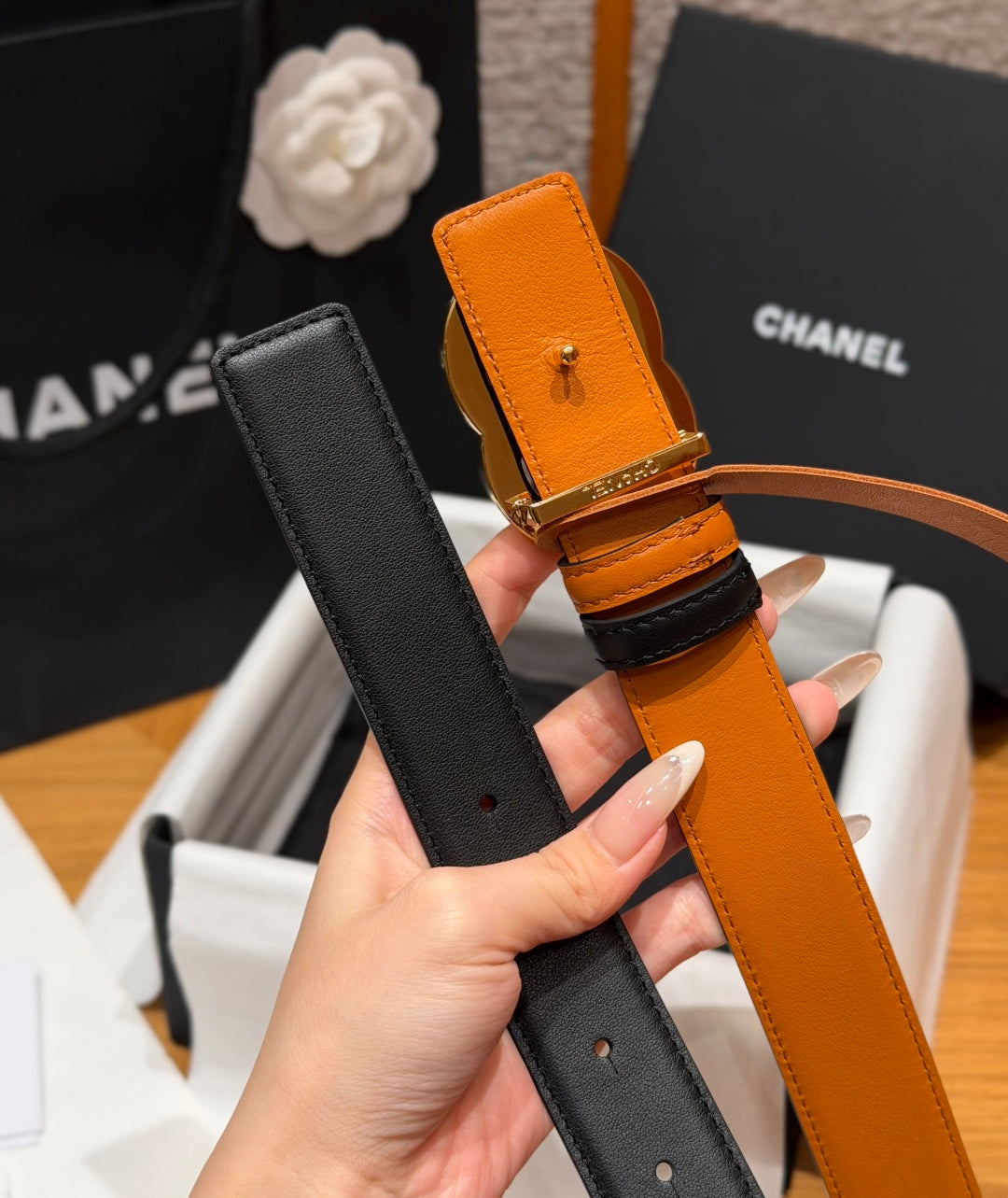Chanel 2026 Double C Buckle Belt 30mm Leather 213837