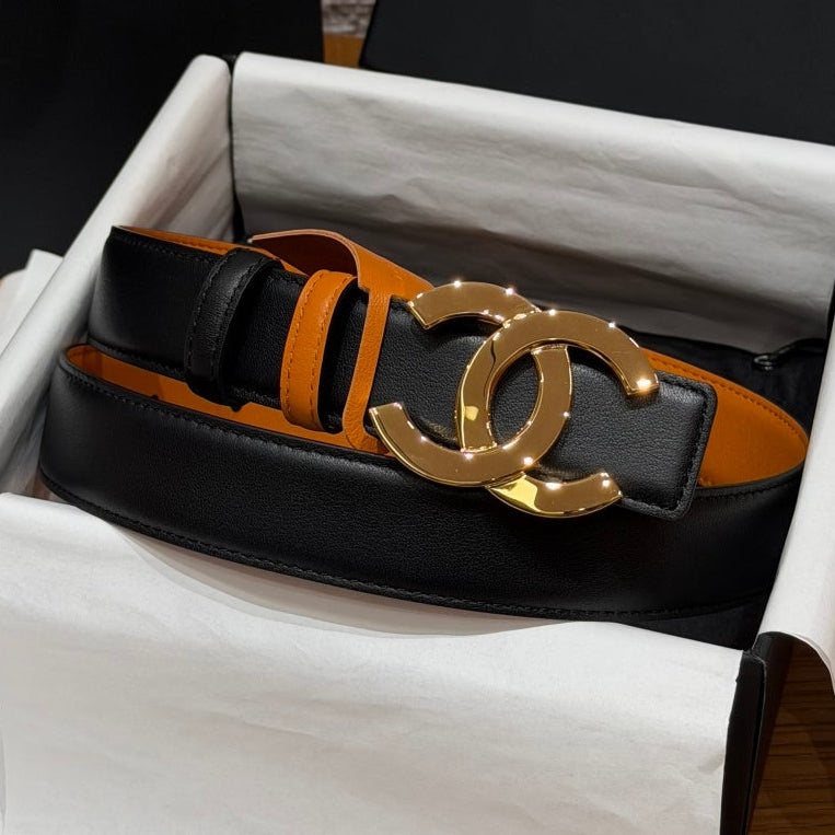 Chanel 2026 Double C Buckle Belt 30mm Leather 213837