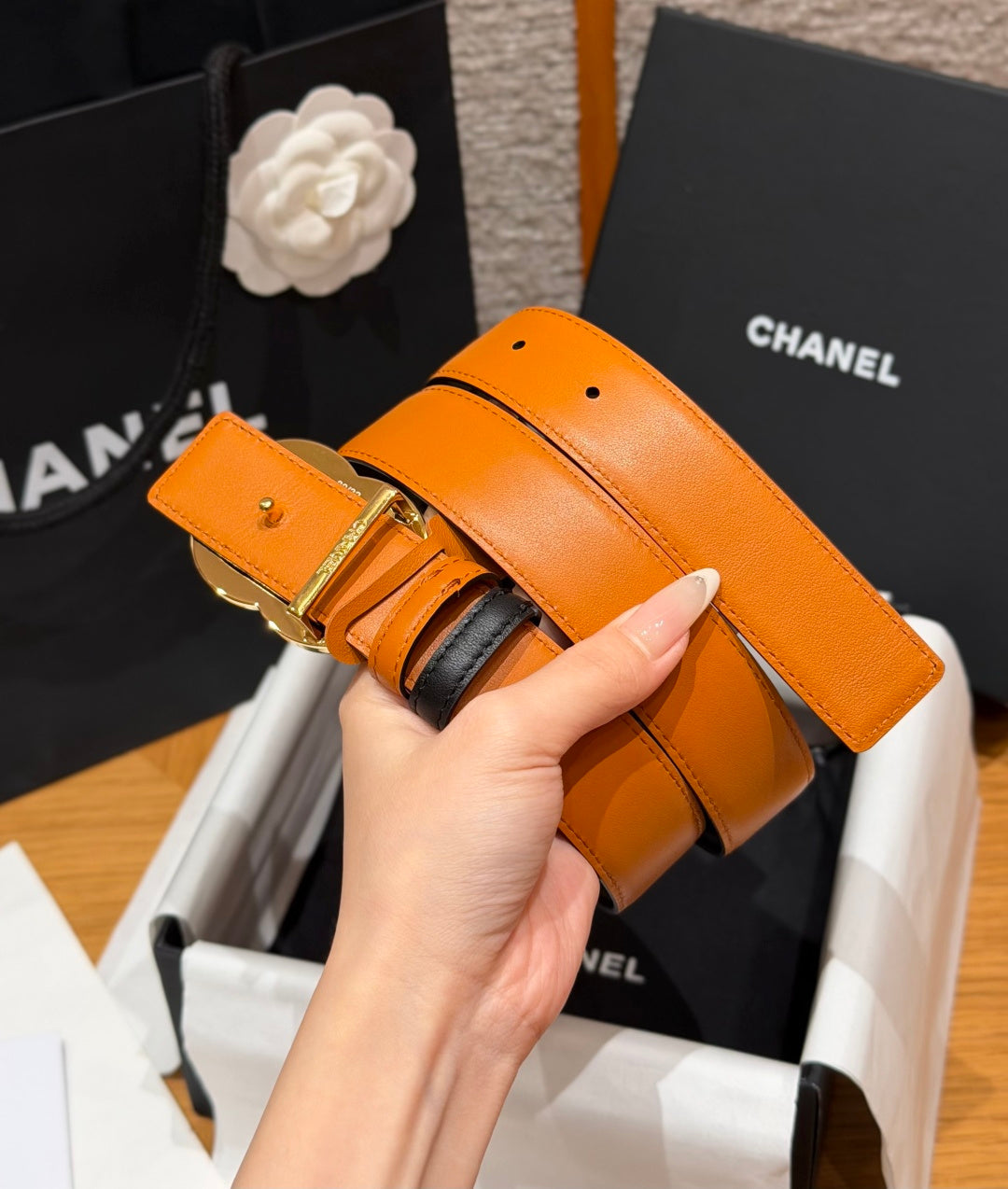 Chanel 2026 Double C Buckle Belt 30mm Leather 213837