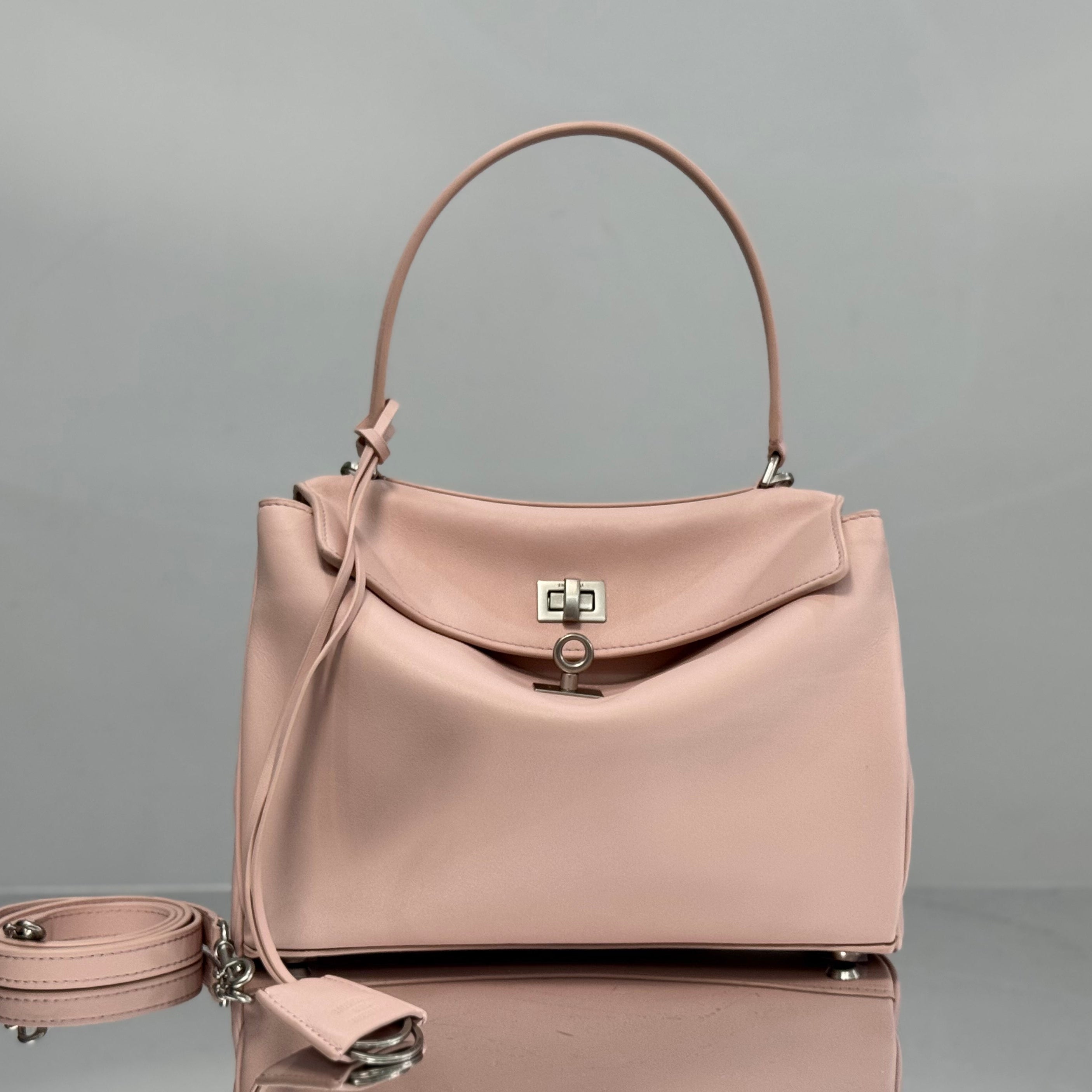 Balenciaga Small  Bag 29 Light Pink Calfskin Sliver Hardware