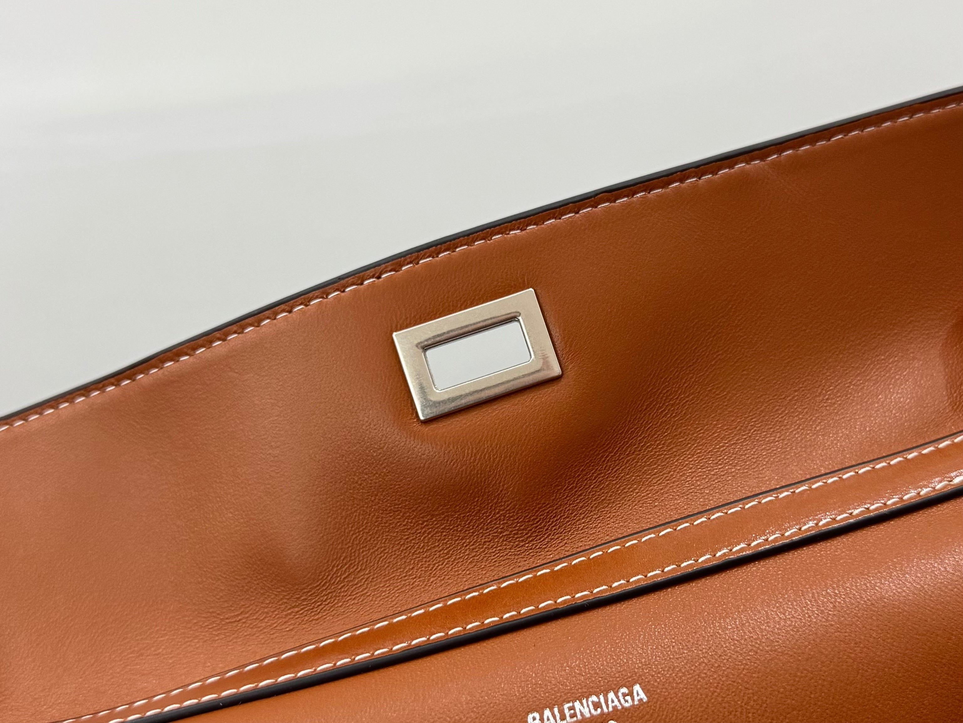 Balenciaga Small Bag 29 Camel Brown Cowhide Silver Hardware