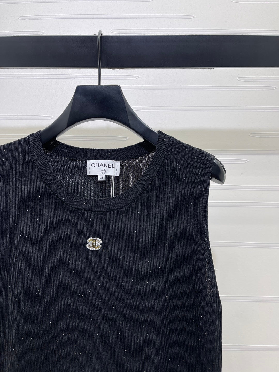 Chanel 2026 Tank Top Shirt Black Wool 401614