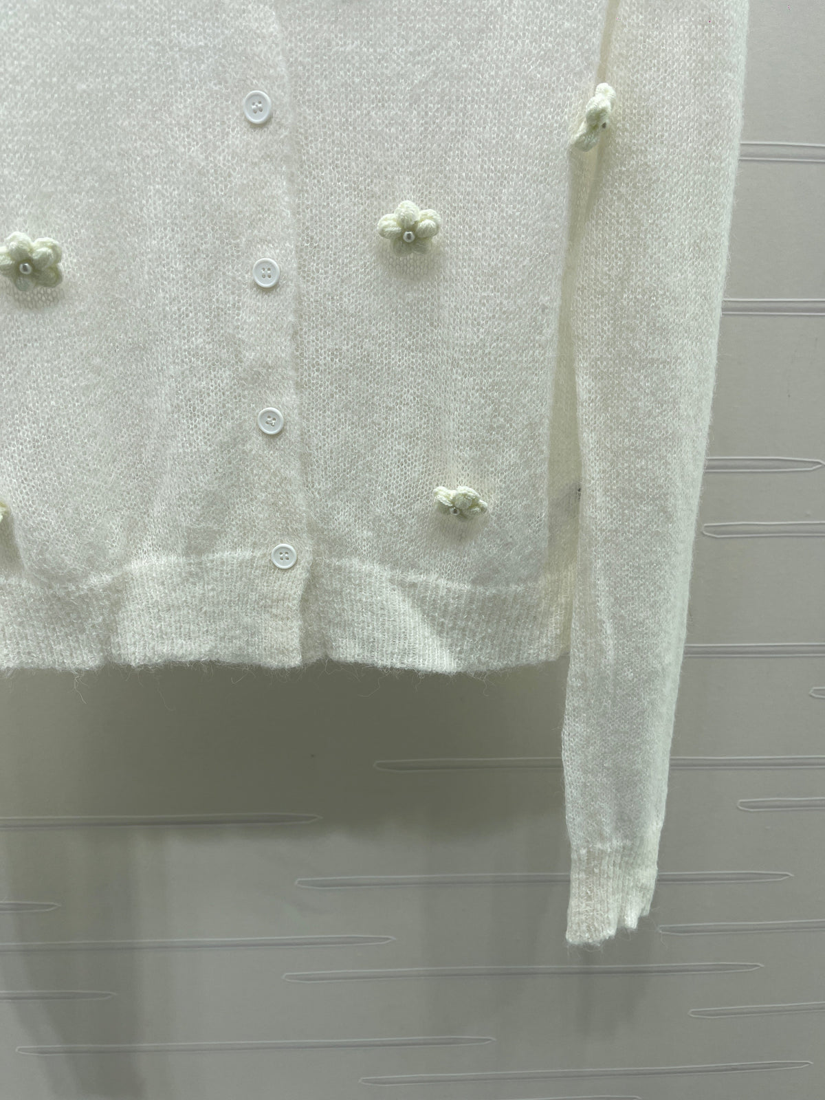 Celine 2026 Flower Knit Long-Sleeve Cardigan Wool 430305