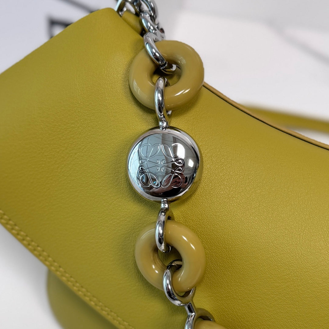 Loewe Ola Medium Bag Mustard Olive Calfskin 274670