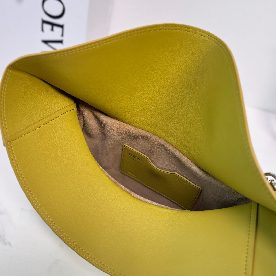 Loewe Ola Medium Bag Mustard Olive Calfskin 274670