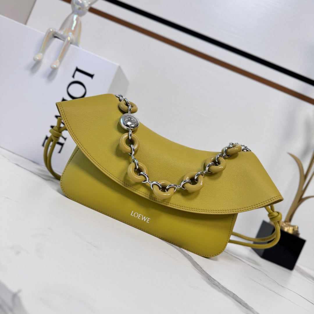 Loewe Ola Medium Bag Mustard Olive Calfskin 274670