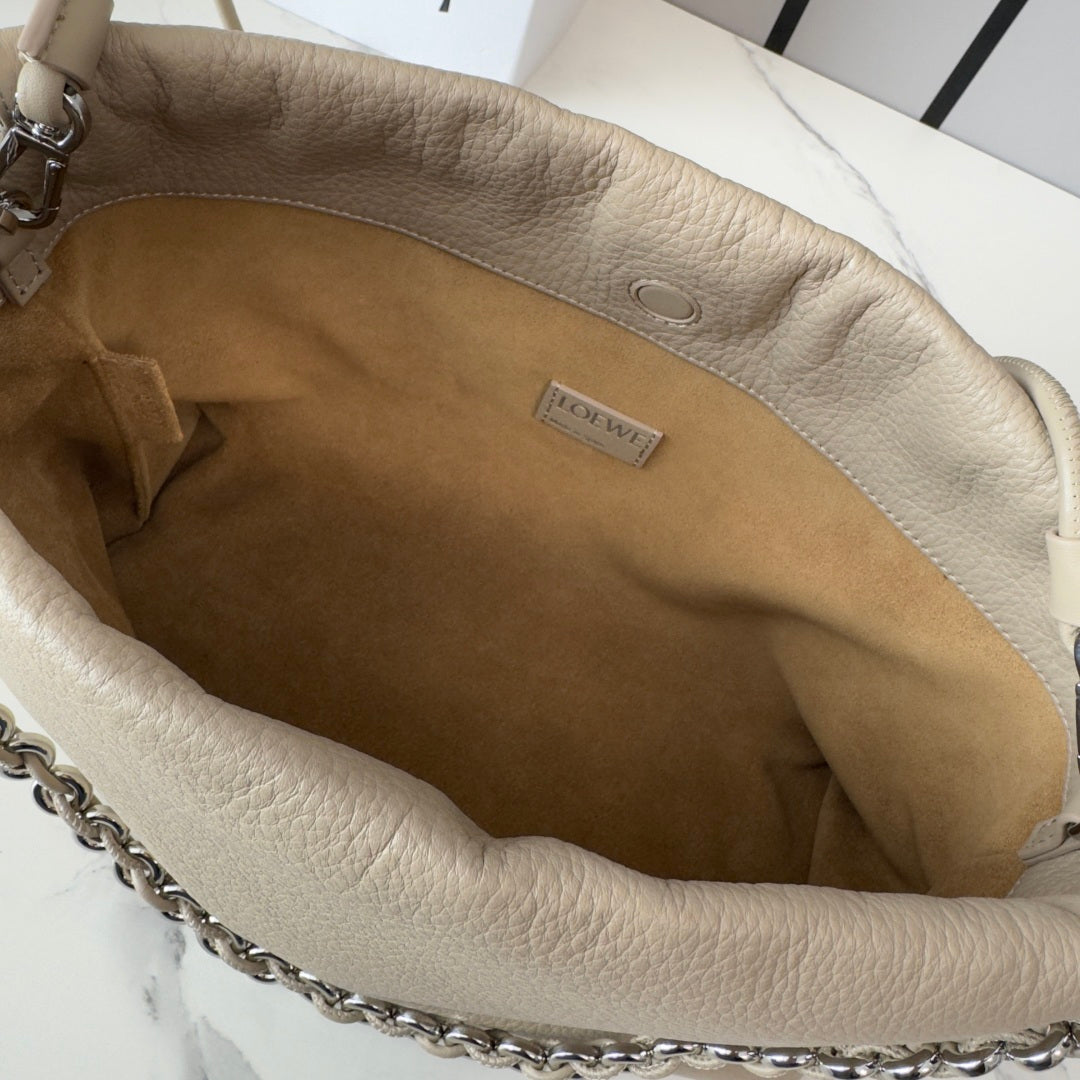 Loewe Flamenco Clutch Bag Beige Calfskin 280513