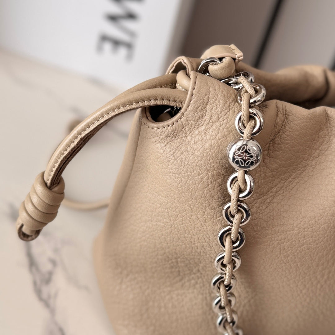 Loewe Flamenco Clutch Bag Beige Calfskin 280513