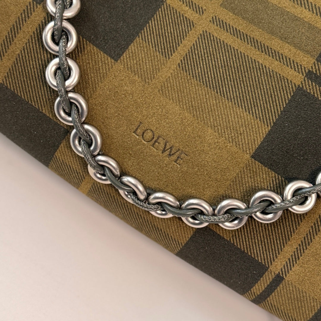 Loewe Flamenco Clutch Bag 30 Yellow Black Suede 280519