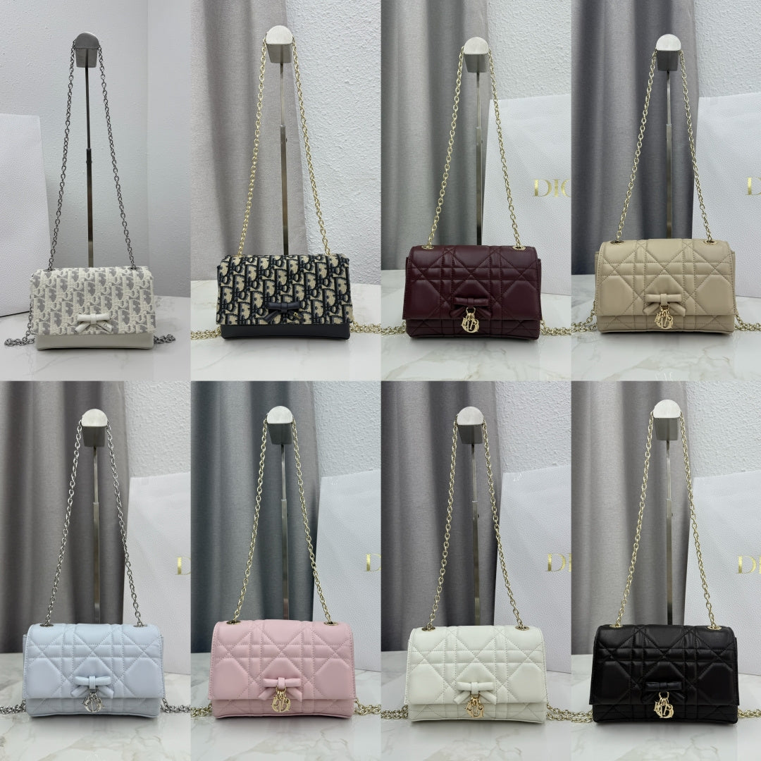 Dior 2026 Chain Bag 21cm Fabric Lambskin