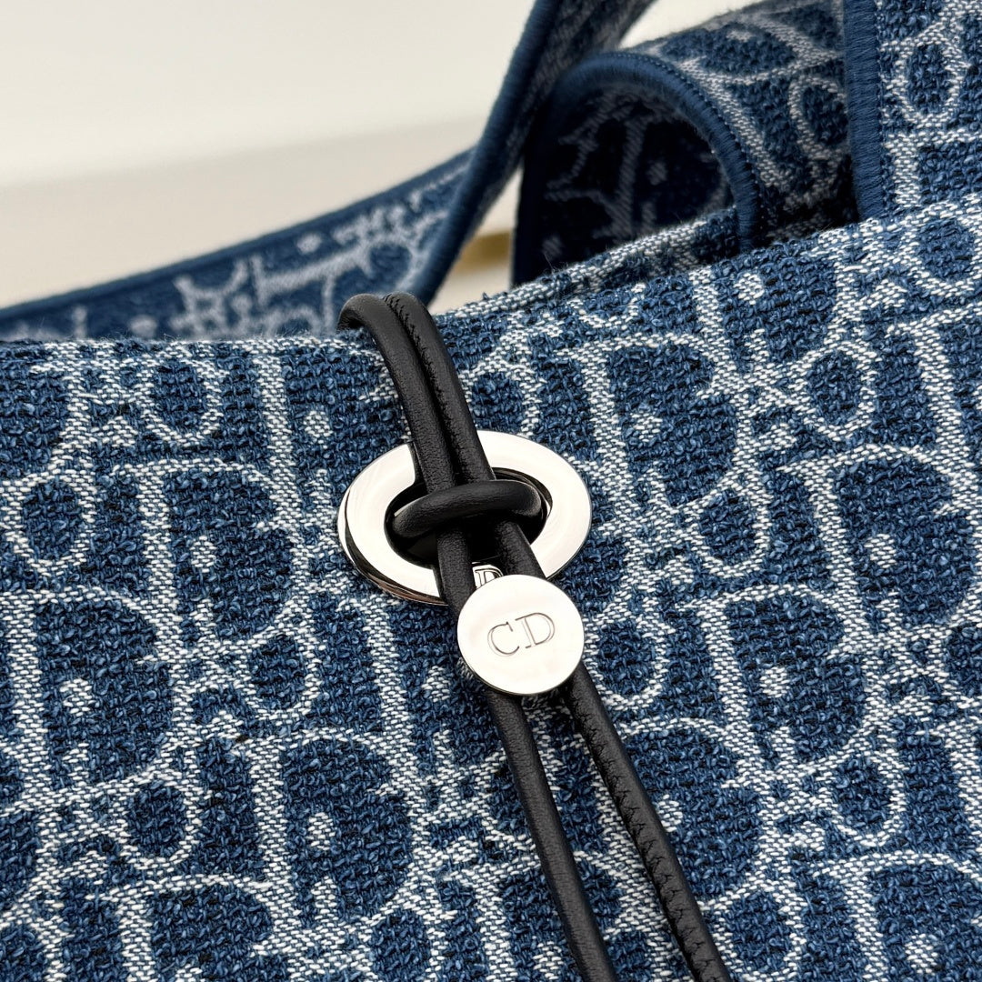 Dior 2026 Spongy Book Tote Bag Blue Canvas