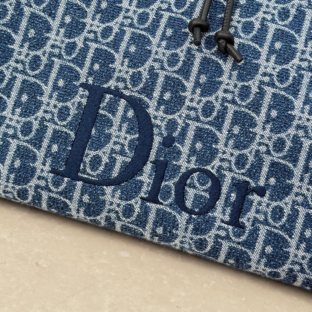 Dior 2026 Spongy Book Tote Bag Blue Canvas