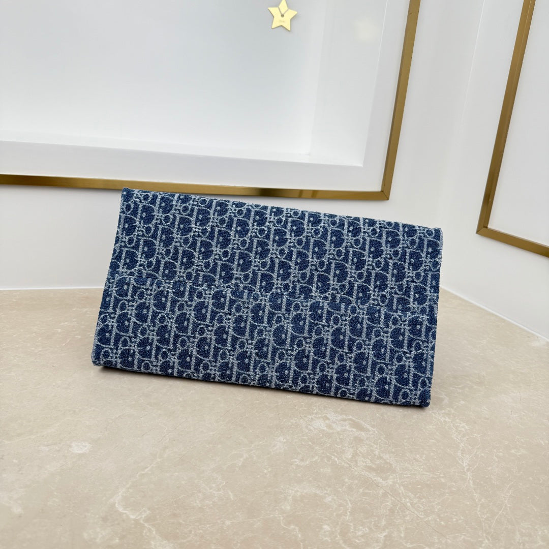 Dior 2026 Spongy Book Tote Bag Blue Canvas