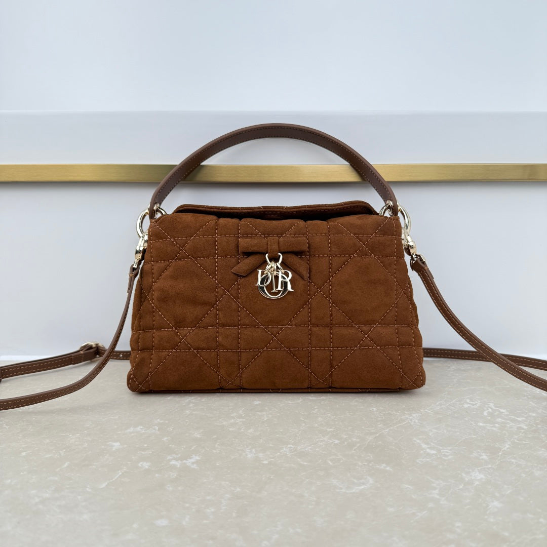 Dior 2026 Adiorable Top Handle Bag 22.5cm Suede Lambskin 166137