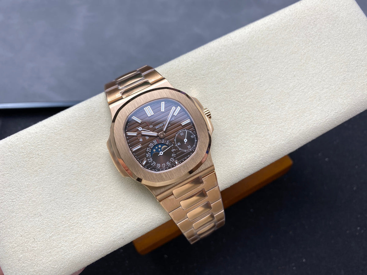 Patek Philippe Nautilus Rose Gold Case Brown Dial