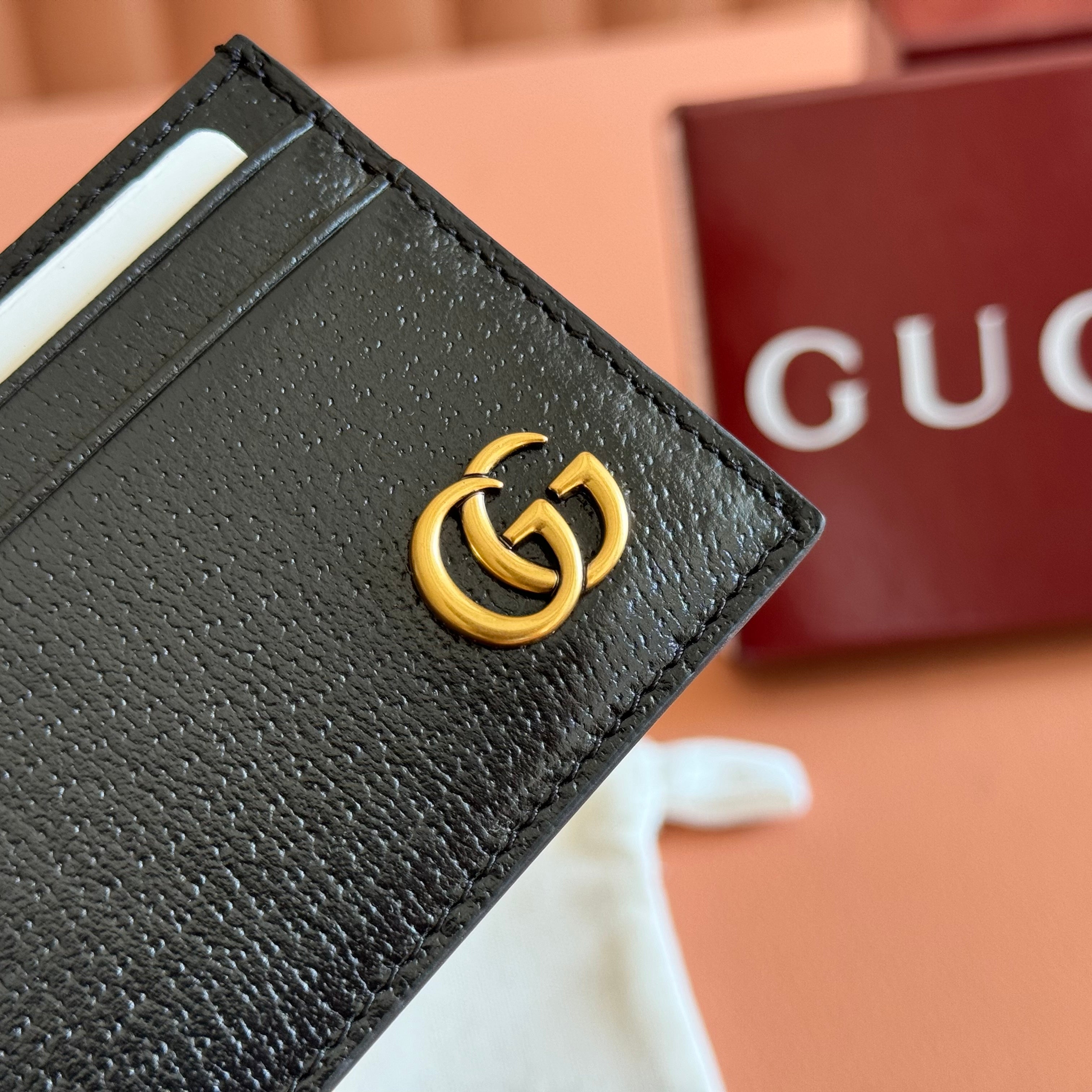 Gucci 2026 GG Marmont Money Clip Cardholder Black Leather 280903