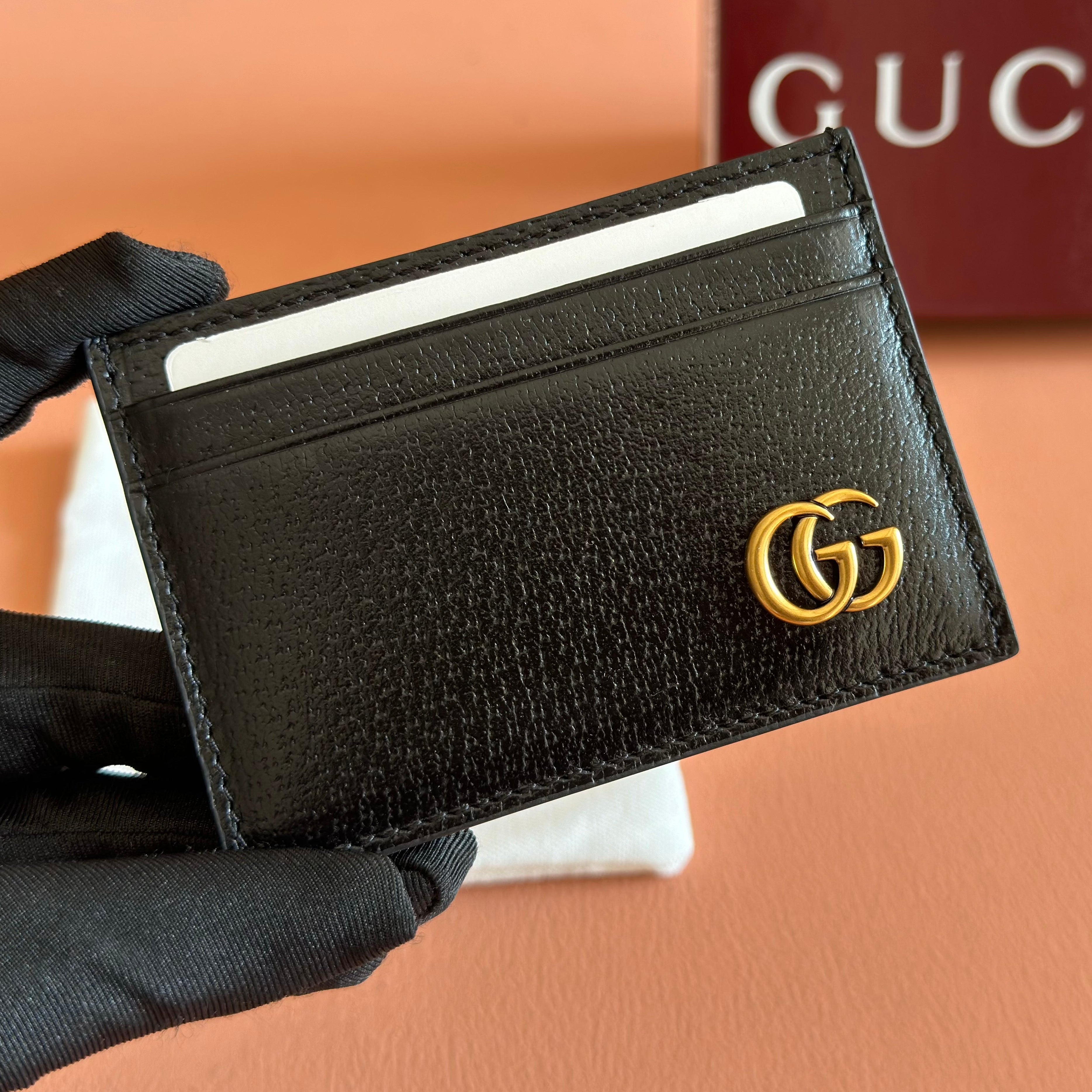 Gucci 2026 GG Marmont Money Clip Cardholder Black Leather 280903