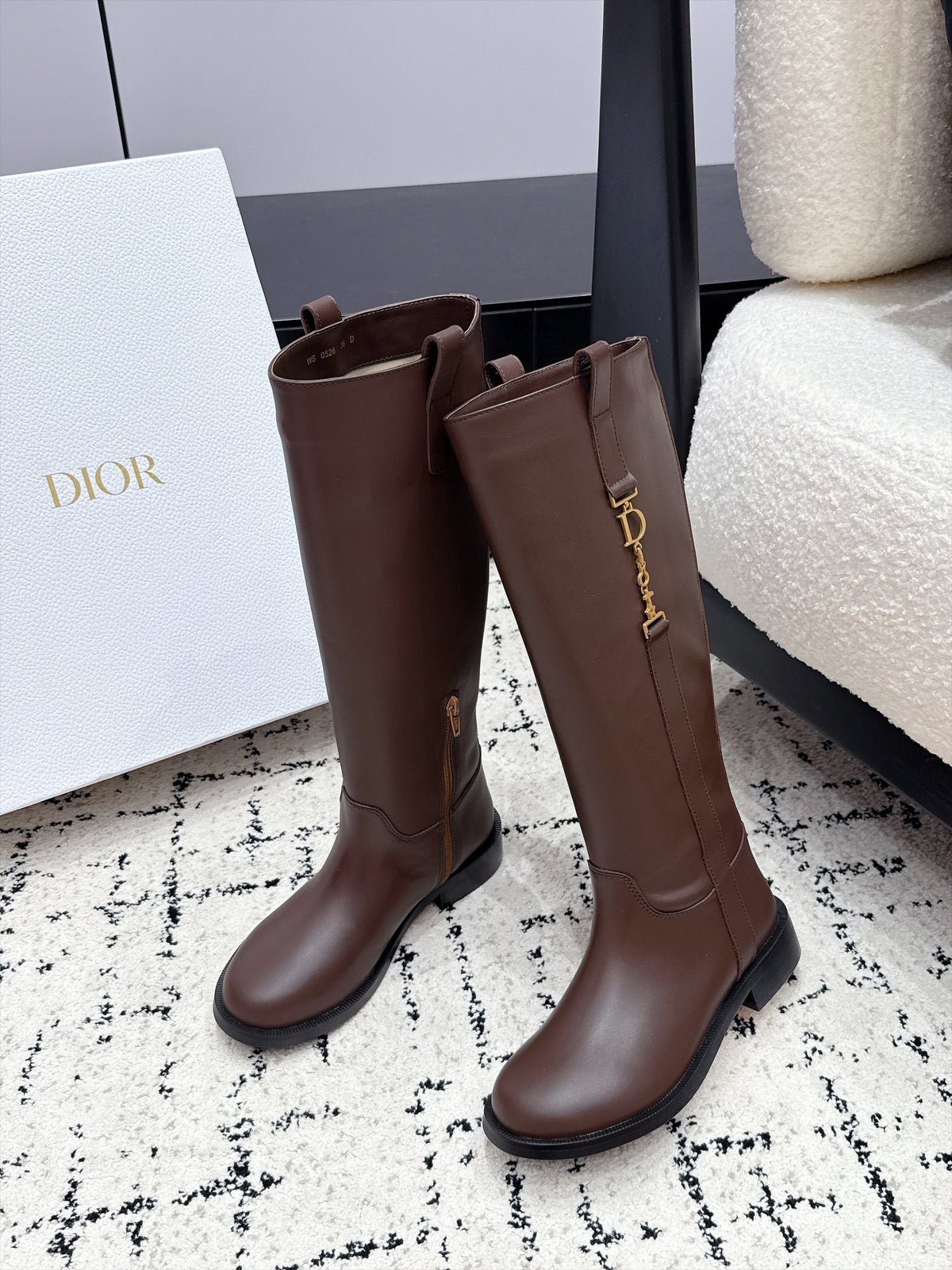 Dior 2026 Diorly Boots Brown Shiny Cowhide 139303