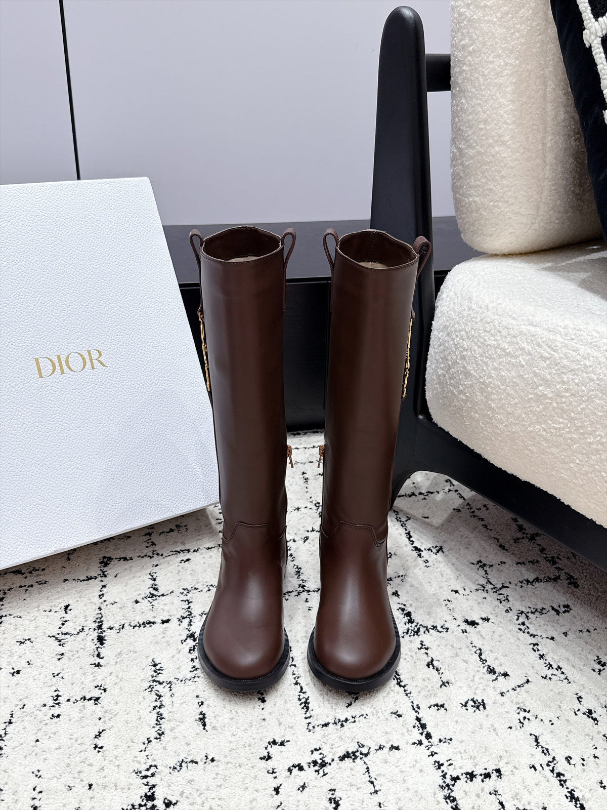 Dior 2026 Diorly Boots Brown Shiny Cowhide 139303