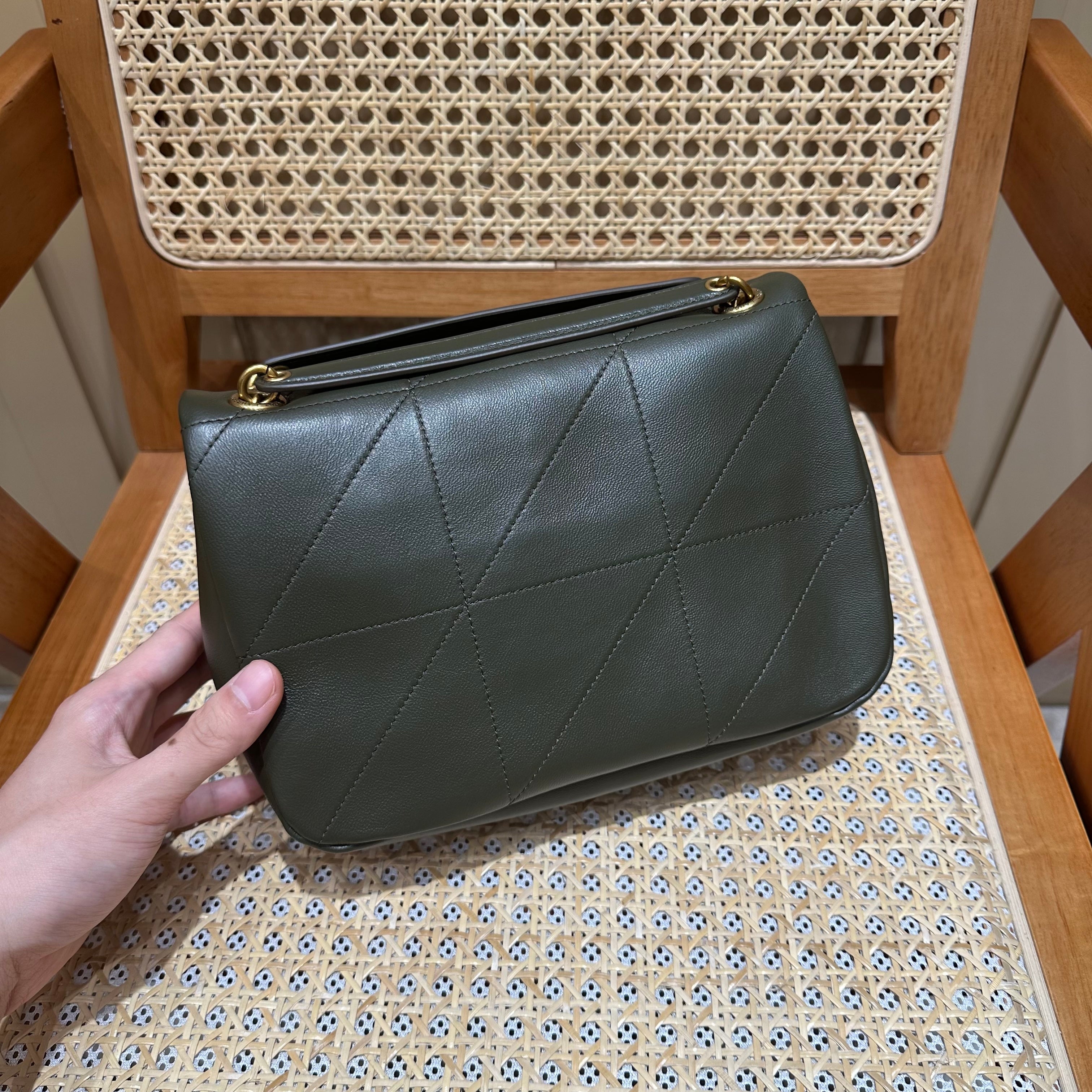 YSL Shoulder Bag 25 Dark Green Calfskin