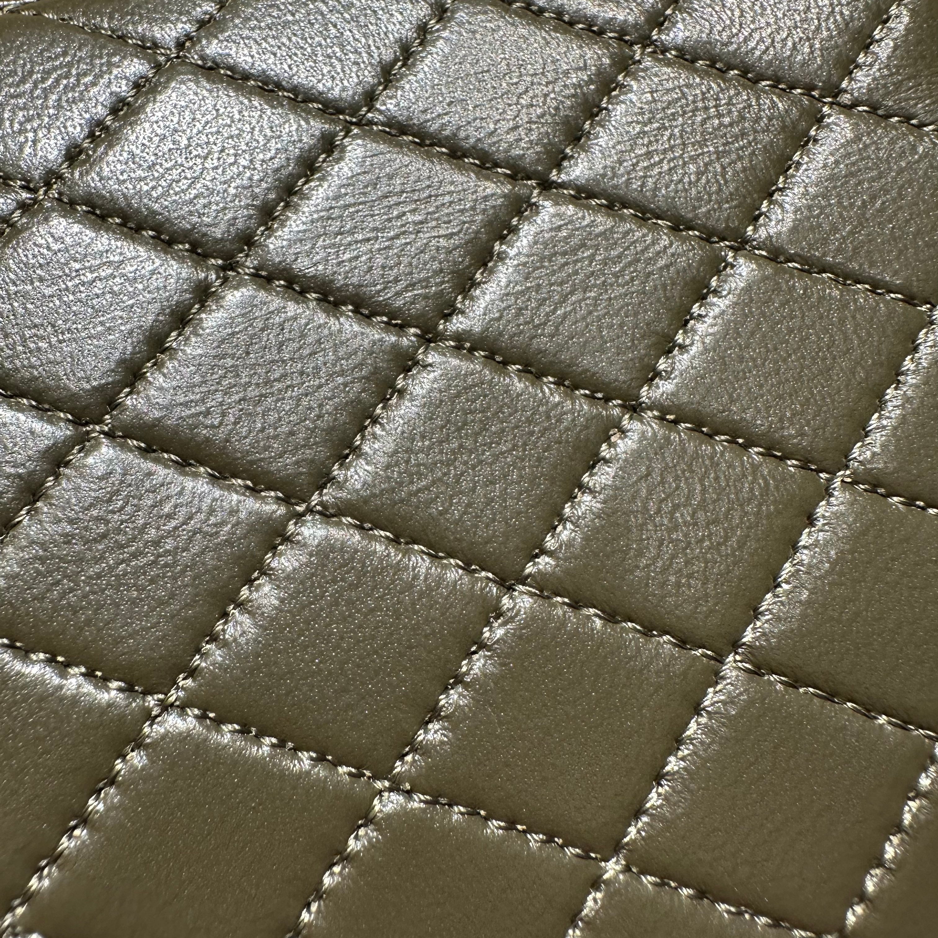 YSL Gaby Vanity Bag 18 Olive Green Quilted Calfskin