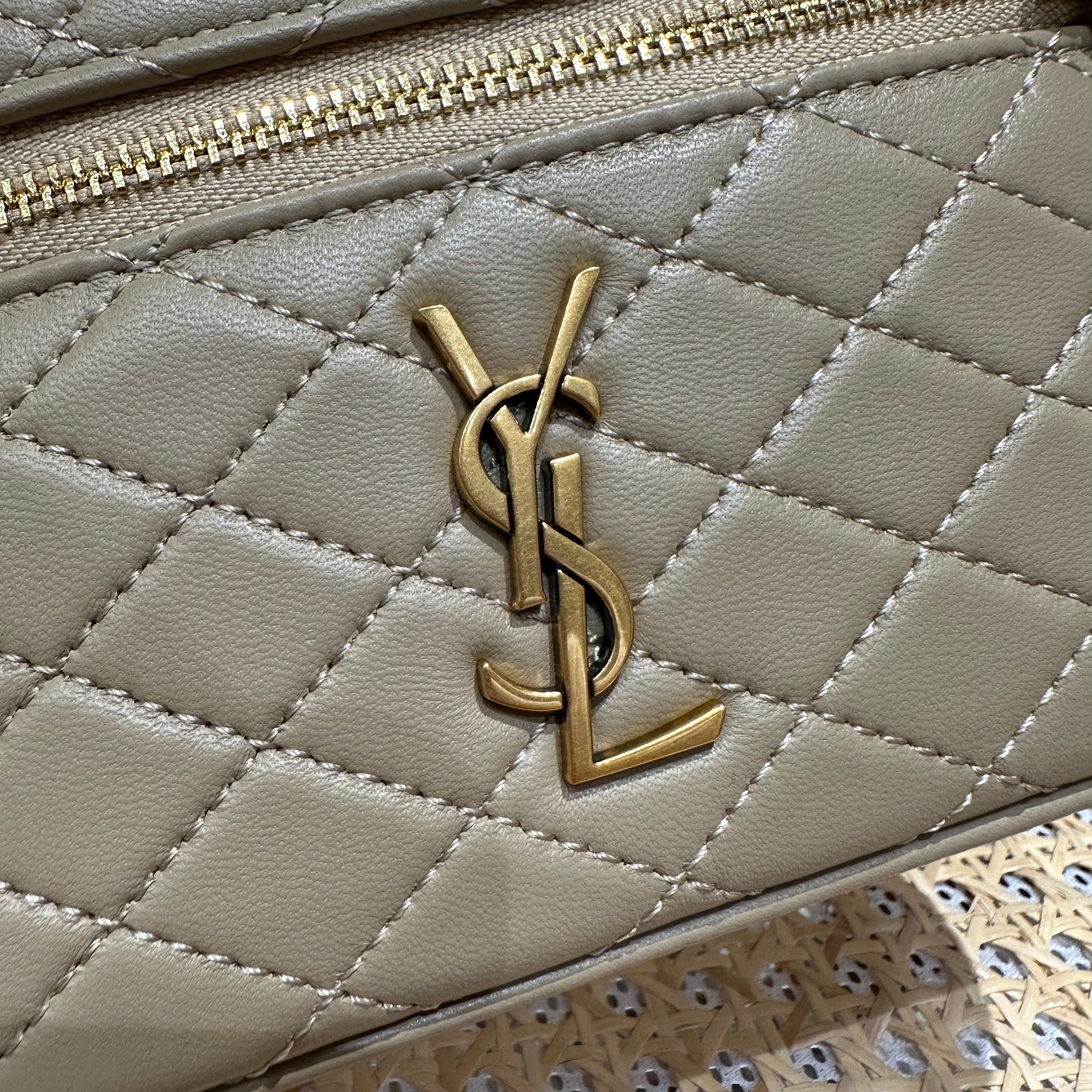 YSL Gaby Vanity Bag 18 Neutral Beige Quilted Calfskin